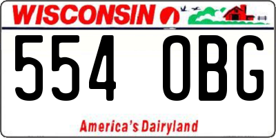 WI license plate 554OBG