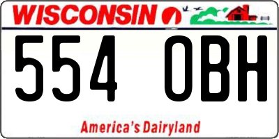 WI license plate 554OBH