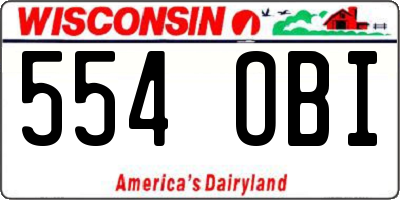 WI license plate 554OBI