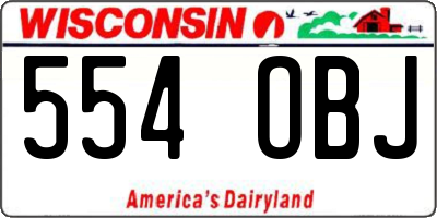 WI license plate 554OBJ