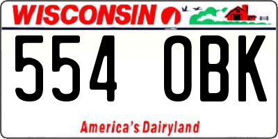 WI license plate 554OBK