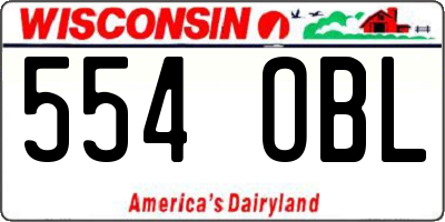 WI license plate 554OBL
