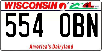 WI license plate 554OBN