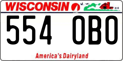 WI license plate 554OBO