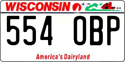 WI license plate 554OBP