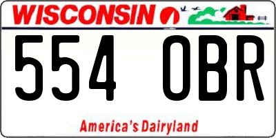 WI license plate 554OBR