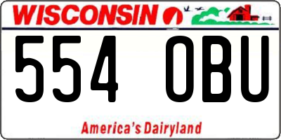 WI license plate 554OBU
