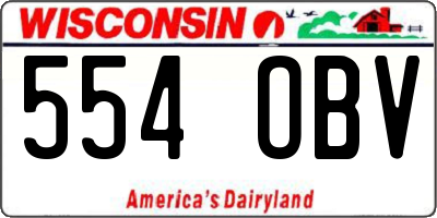 WI license plate 554OBV