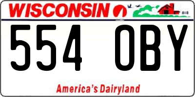 WI license plate 554OBY