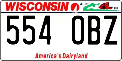 WI license plate 554OBZ