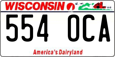 WI license plate 554OCA