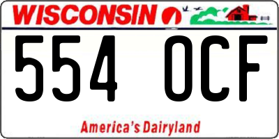 WI license plate 554OCF