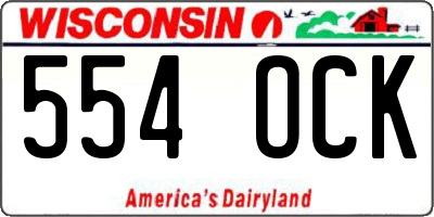 WI license plate 554OCK