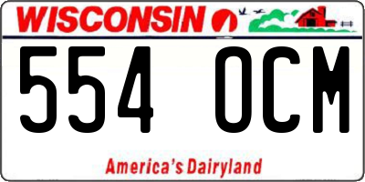 WI license plate 554OCM