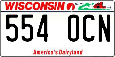 WI license plate 554OCN