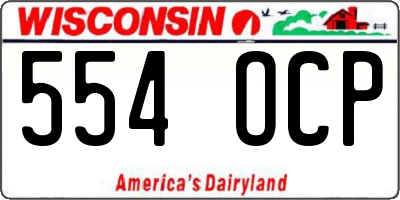 WI license plate 554OCP