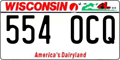 WI license plate 554OCQ