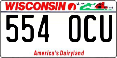 WI license plate 554OCU