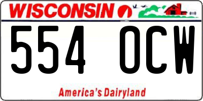 WI license plate 554OCW