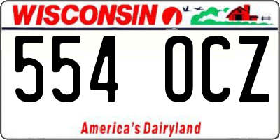 WI license plate 554OCZ