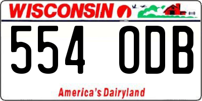 WI license plate 554ODB