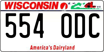 WI license plate 554ODC
