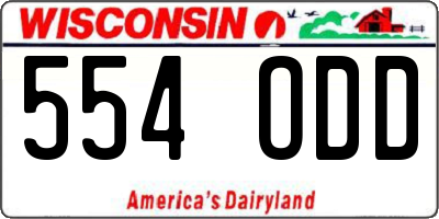 WI license plate 554ODD