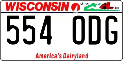 WI license plate 554ODG