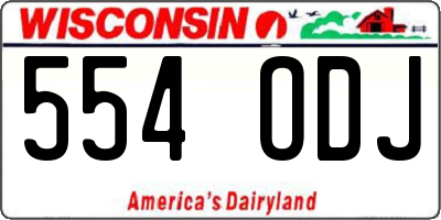 WI license plate 554ODJ