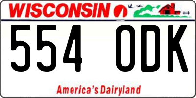 WI license plate 554ODK
