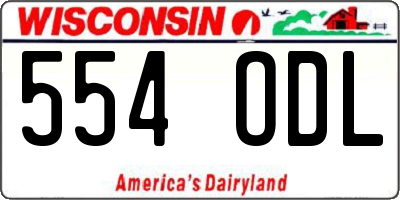 WI license plate 554ODL