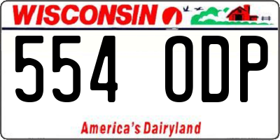 WI license plate 554ODP