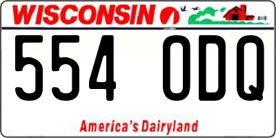 WI license plate 554ODQ