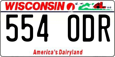 WI license plate 554ODR