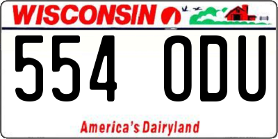 WI license plate 554ODU