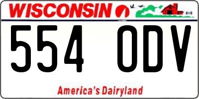 WI license plate 554ODV
