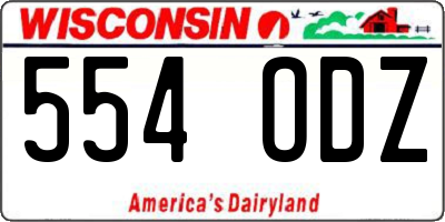 WI license plate 554ODZ