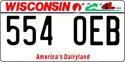 WI license plate 554OEB