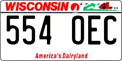 WI license plate 554OEC