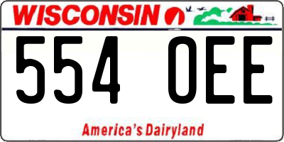 WI license plate 554OEE