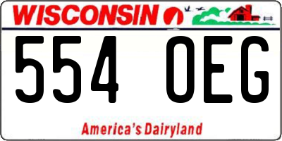 WI license plate 554OEG