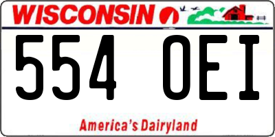 WI license plate 554OEI