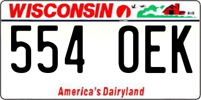 WI license plate 554OEK