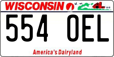 WI license plate 554OEL