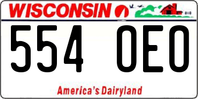 WI license plate 554OEO