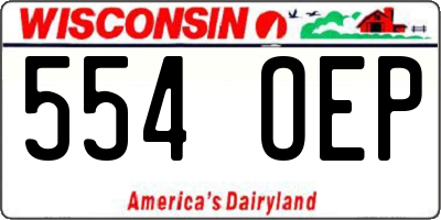 WI license plate 554OEP