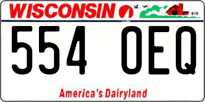 WI license plate 554OEQ