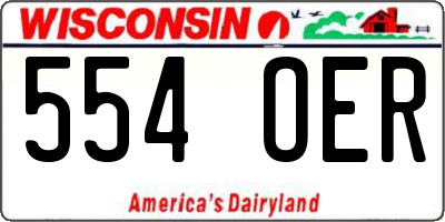 WI license plate 554OER