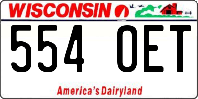 WI license plate 554OET