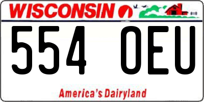 WI license plate 554OEU